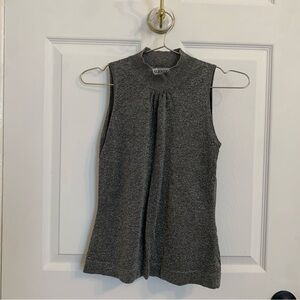 Vintage silk blend metallic mock neck tank
